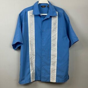 Cafe Luna Men’s Rockabilly Short Sleeve Bowling Shirt, 50s Style Shirt Sz M
